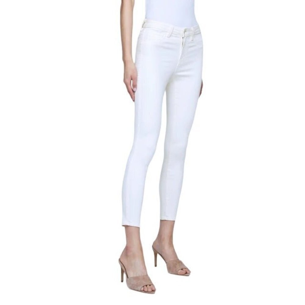 L'Agence White Margot Skinny High Rise‎ Vintage White Jeans Size 28